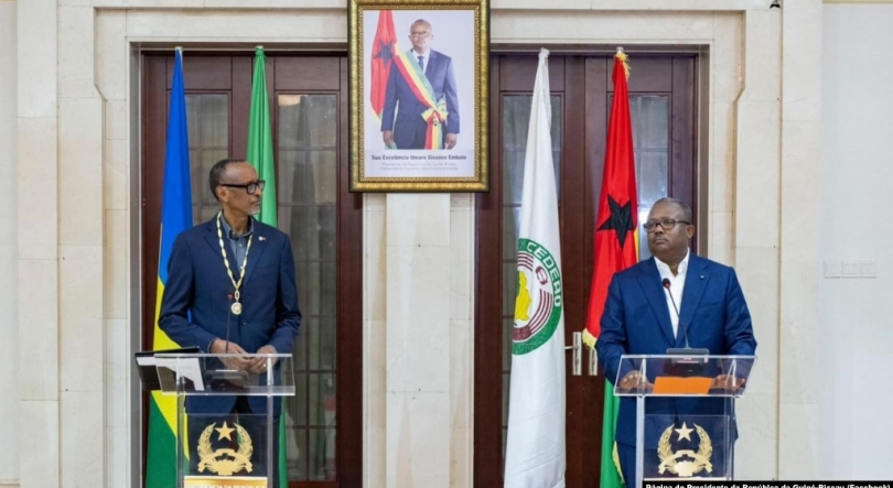 Imagem de Presidente do Ruanda de visita a Bissau