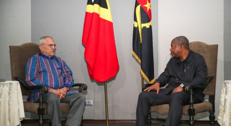Imagem de Ramos Horta em visita oficial a Angola