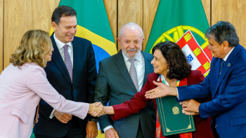 Imagem de Lula da Silva em Lisboa para encontros oficiais