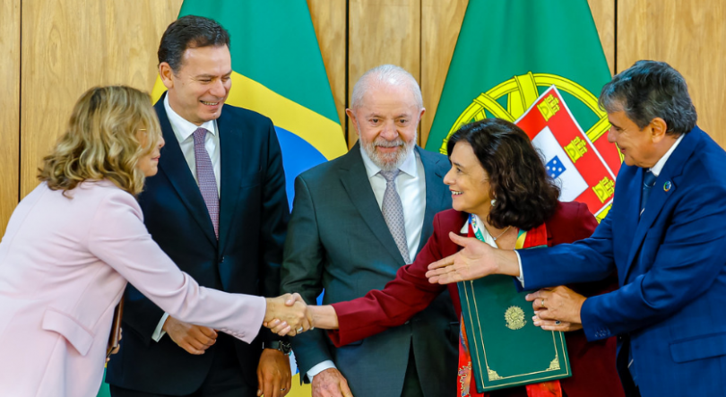 Imagem de Lula da Silva em Lisboa para encontros oficiais