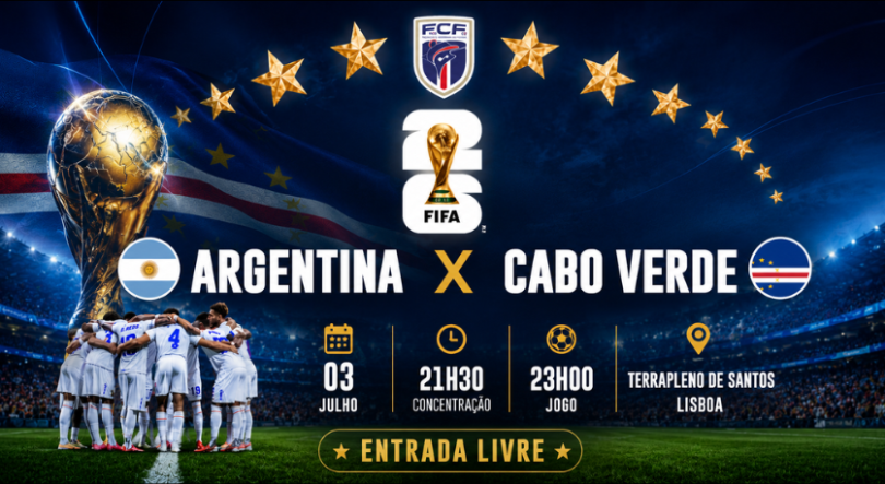 Imagem de Argentina X Cabo Verde no Terrapleno de Santos