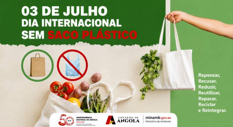 Imagem de Ministério do Ambiente de Angola lança campanha no Dia Mundial Sem Sacos Plásticos